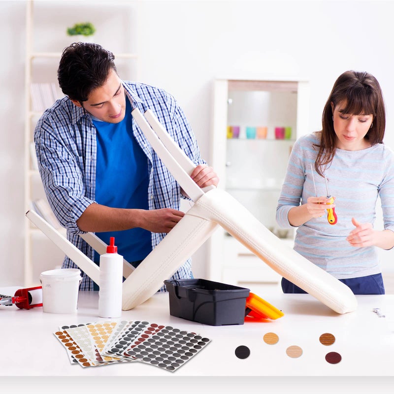 Epakh 864 Pieces Screw Covers Wood Stickers for Furniture, 0.83 Inch Screw Hole Stickers Waterproof PVC Cover Caps Adhesive Wood Grain Stickers for Screw Holes Wall Cabinets Bookcase Desk (Multi Color) - Image 5